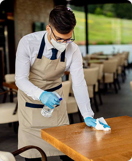 Schoonmaak in restaurants